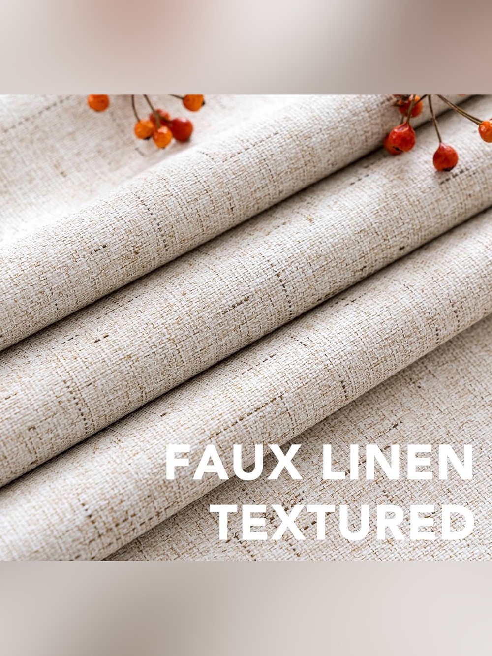 Neutral Faux Linen Textured Fabric